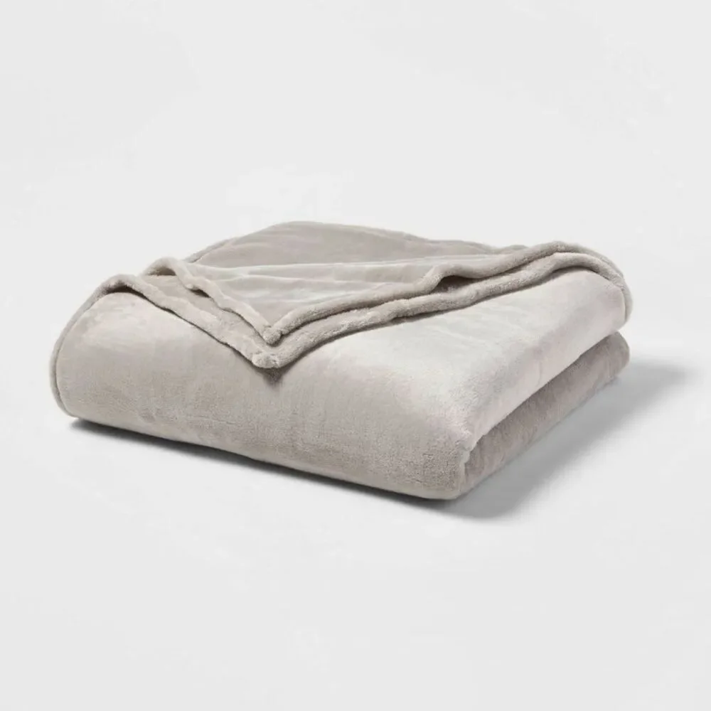 Threshold - King Microplush Bed Blanket Gray - Threshold Gray